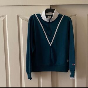 Champion Teal and White Pullover. Size M